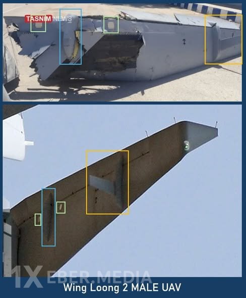 İran Şiraz şəhəri yaxınlığında vurulduğu iddia edilən Çin istehsalı “Wing Loong 2” PUA-sının qalıqlarını nümayiş etdirib