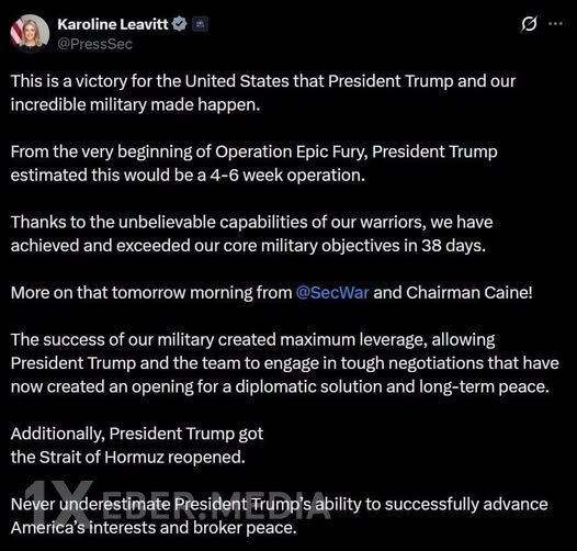 Karolin Livitt Yaxın Şərqdəki iki həftəlik atəşkəs barədə maraqlı paylaşım edib