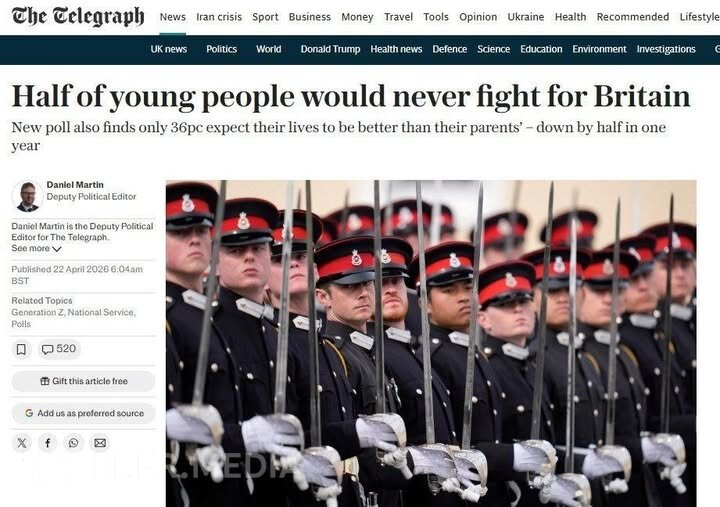 Gənclərin yarısı Britaniya uğrunda heç vaxt döyüşməzdi...