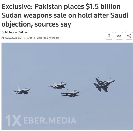Pakistan Sudanla bağlamağa hazırlaşdığı 1,5 milyard dollarlıq silah müqaviləsini dayandırıb