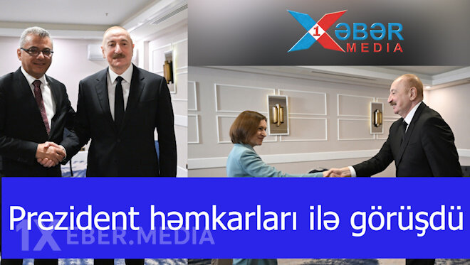 Prezident həmkarları ilə görüşdü-VİDEO