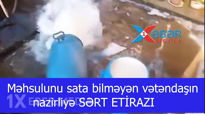 Məhsulunu sata bilməyən vətəndaşın nazirliyə SƏRT ETİRAZI-VİDEO