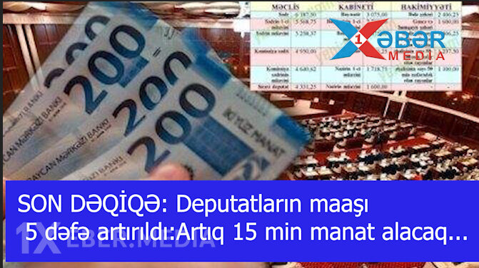 SON DƏQİQƏ: Deputatların maaşı 5 dəfə artırıldı:Artıq 15 min manat alacaq...-VİDEO