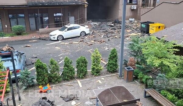 Kiyevdə atışma: Polis hadisə yerindən qaçdı - Video