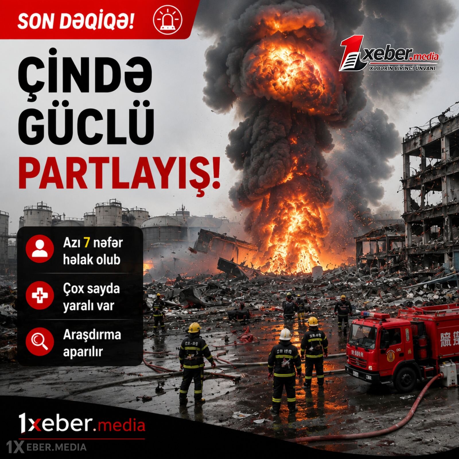 Çində güclü partlayış: ölənlər və yaralananlar var