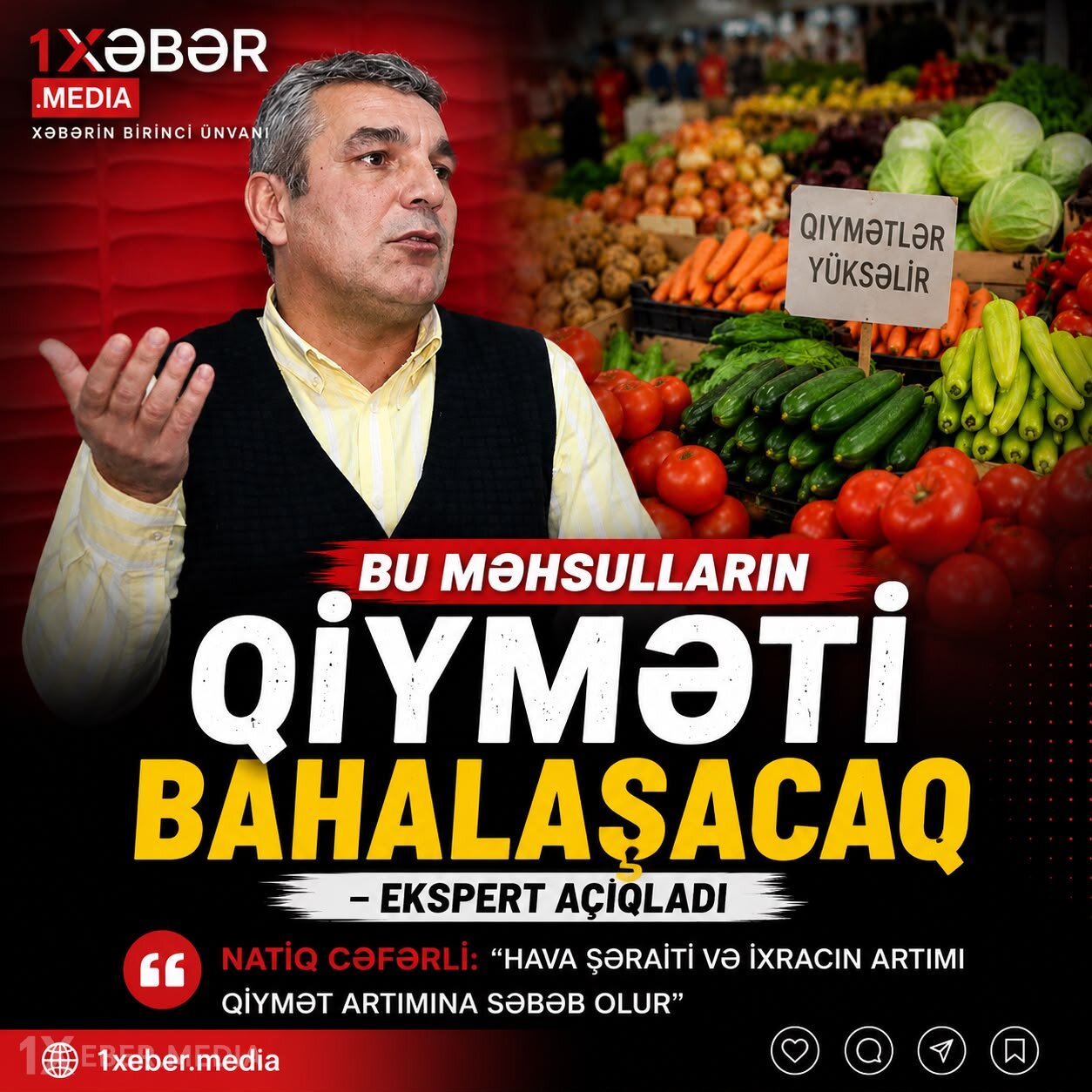 Bu məhsulların qiyməti bahalaşacaq – Ekspert açıqladı