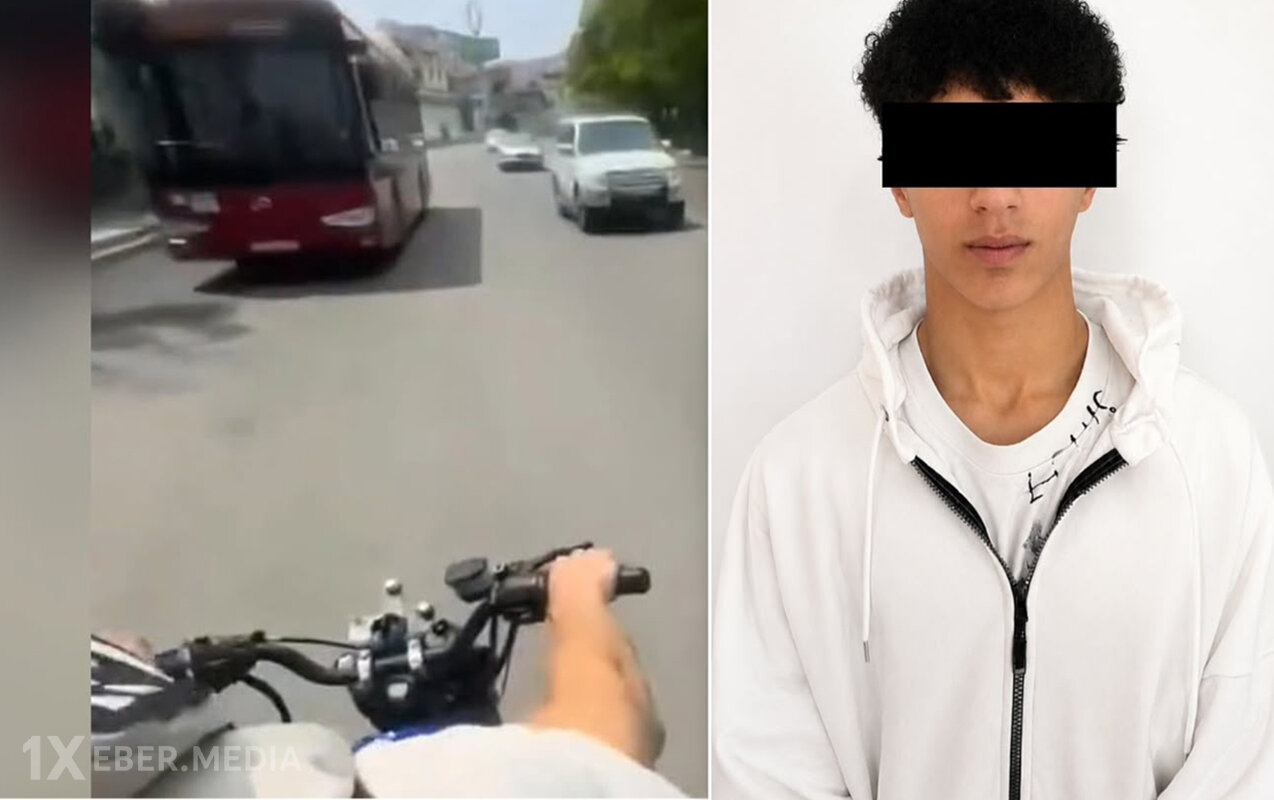 Polis motosikleti təhlükəli sürən şəxsi saxladı