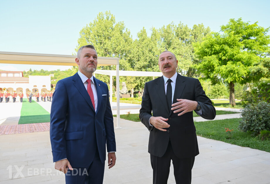 Slovakiya Prezidenti Füzuli aeroportundan təyyarə ilə Bakı şəhərinə yola düşüb