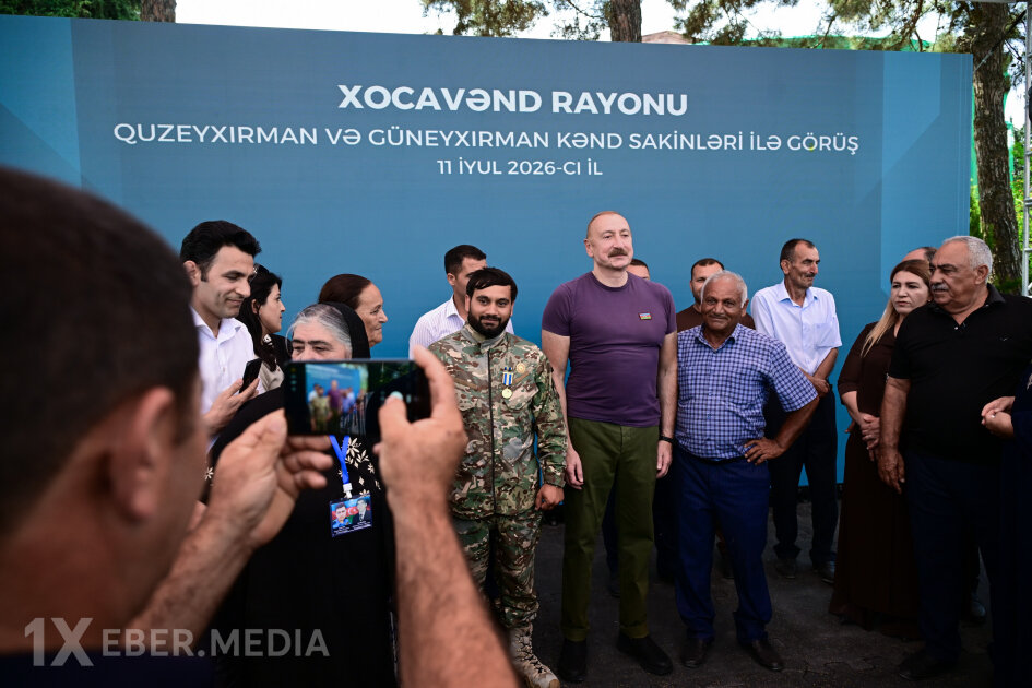İlham Əliyev Quzeyxırmanda sakinlərlə görüşdü