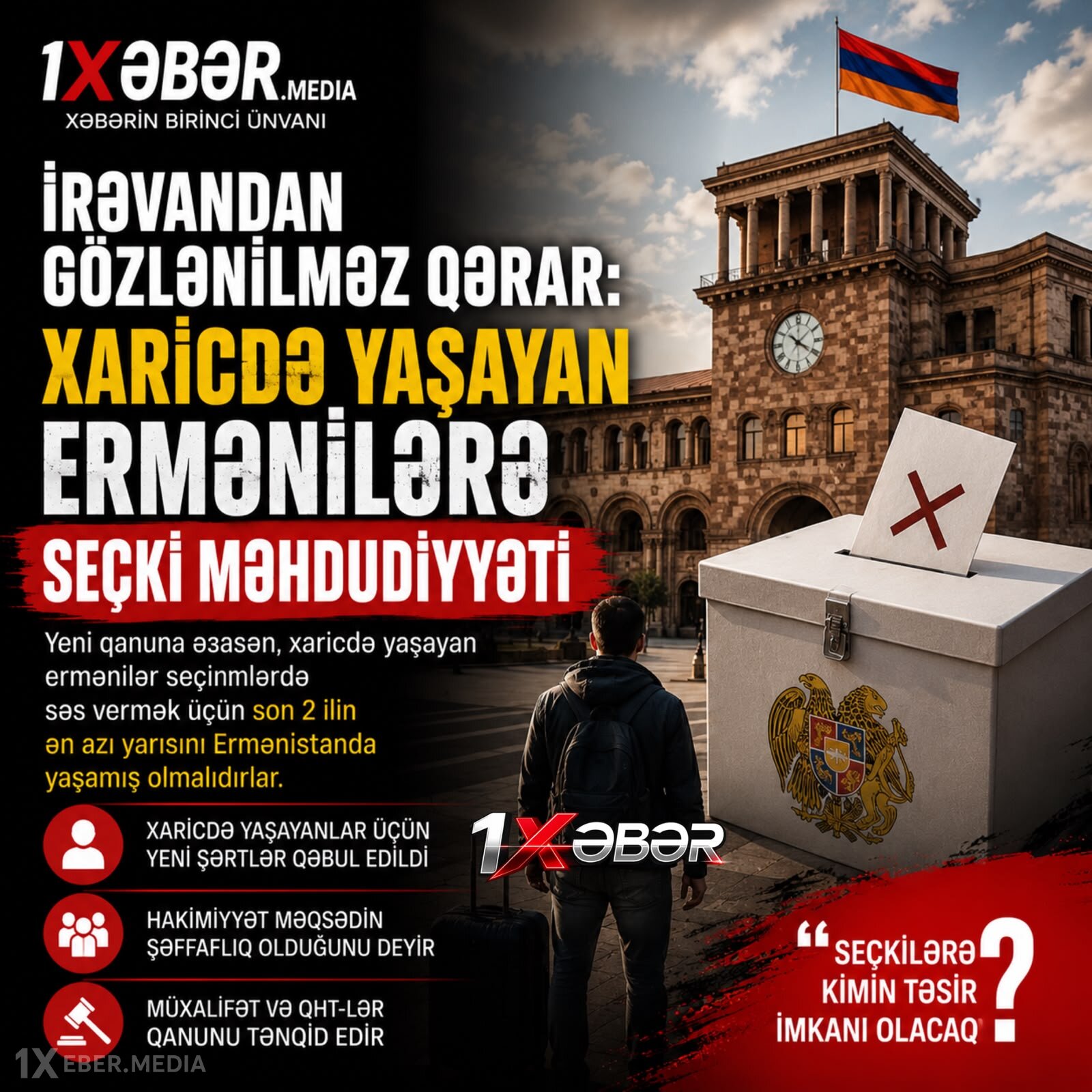 Ermənistanda seçki qanunu dəyişdi: Xaricdə yaşayanlara yeni məhdudiyyət