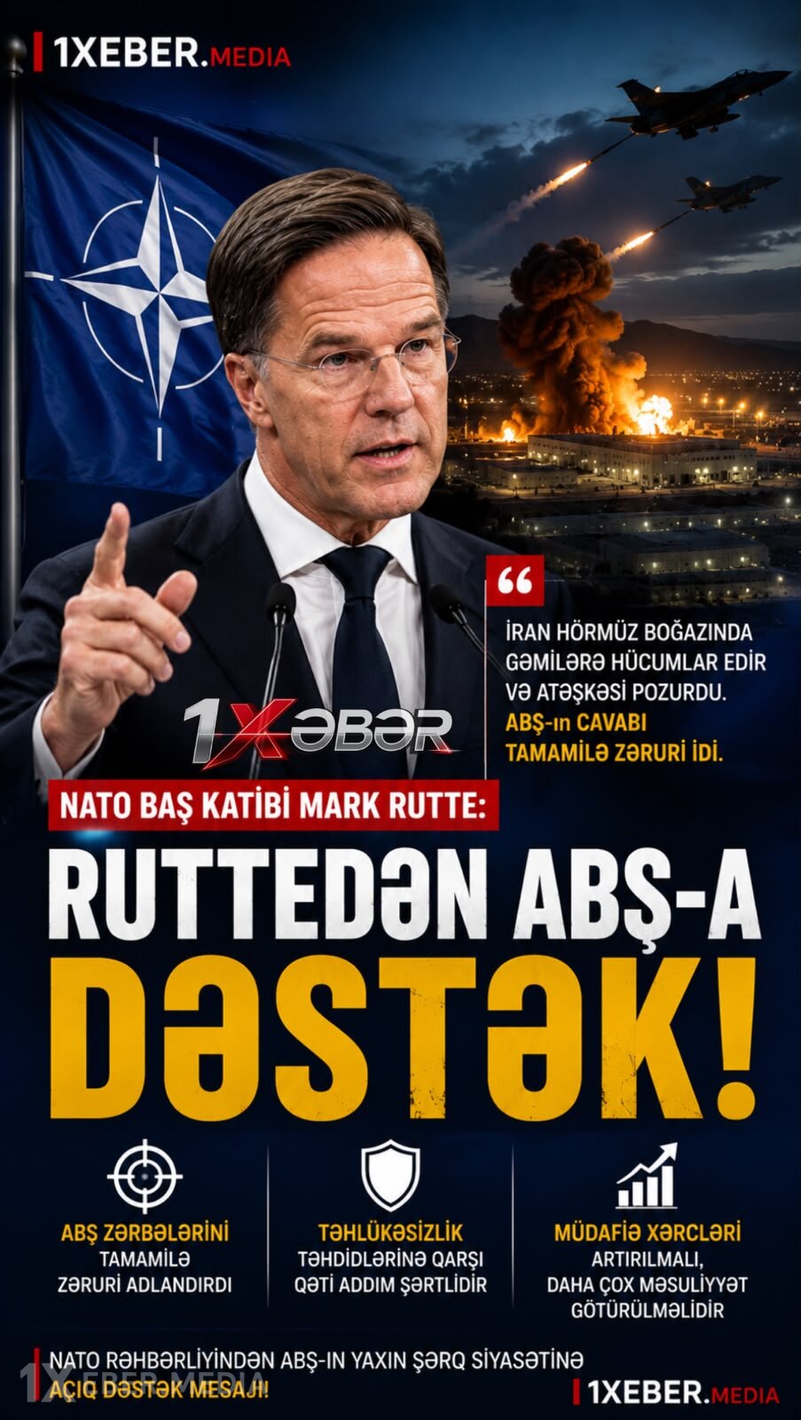“RUTTEDƏN ABŞ-A DƏSTƏK: ‘ZƏRBƏLƏR ZƏRURİ İDİ’”
