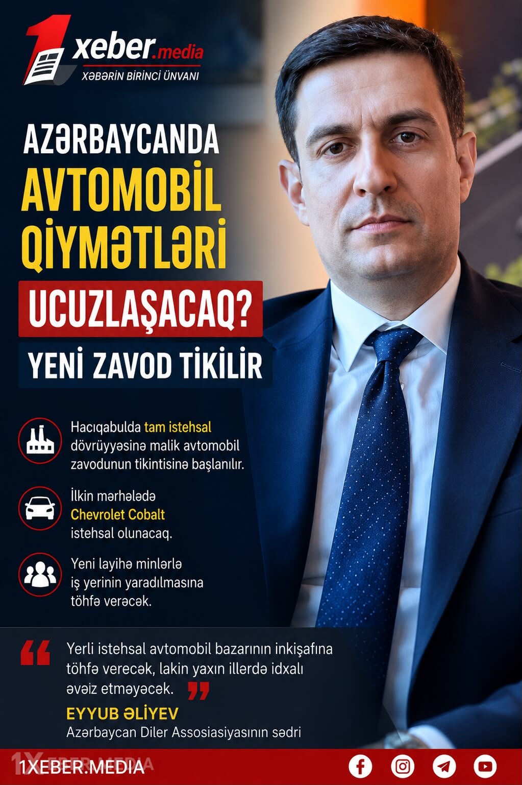 Azərbaycanda avtomobil qiymətləri ucuzlaşacaq? – Yeni zavod bazara necə təsir edəcək?