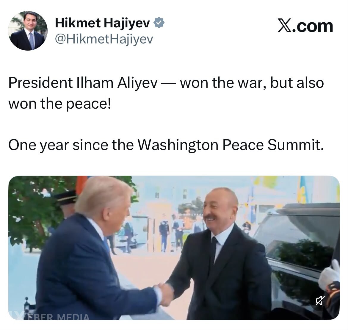 Hikmət Hacıyev: "İlham Əliyev müharibəni də, sülhü də qazandı"-VİDEO