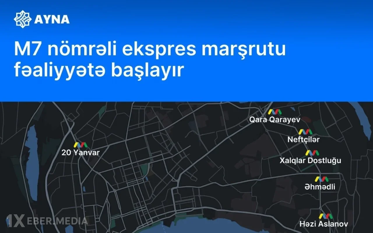 M7 nömrəli ekspres marşrutu fəaliyyətə başlayır