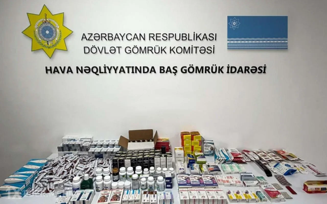 Təbrizdən Bakıya gələn sərnişinlərin baqajından minlərlə dərman və siqaret aşkarlandı
