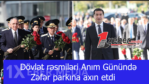 Dövlət rəsmiləri Anım Günündə Zəfər parkına axın etdi-VİDEO