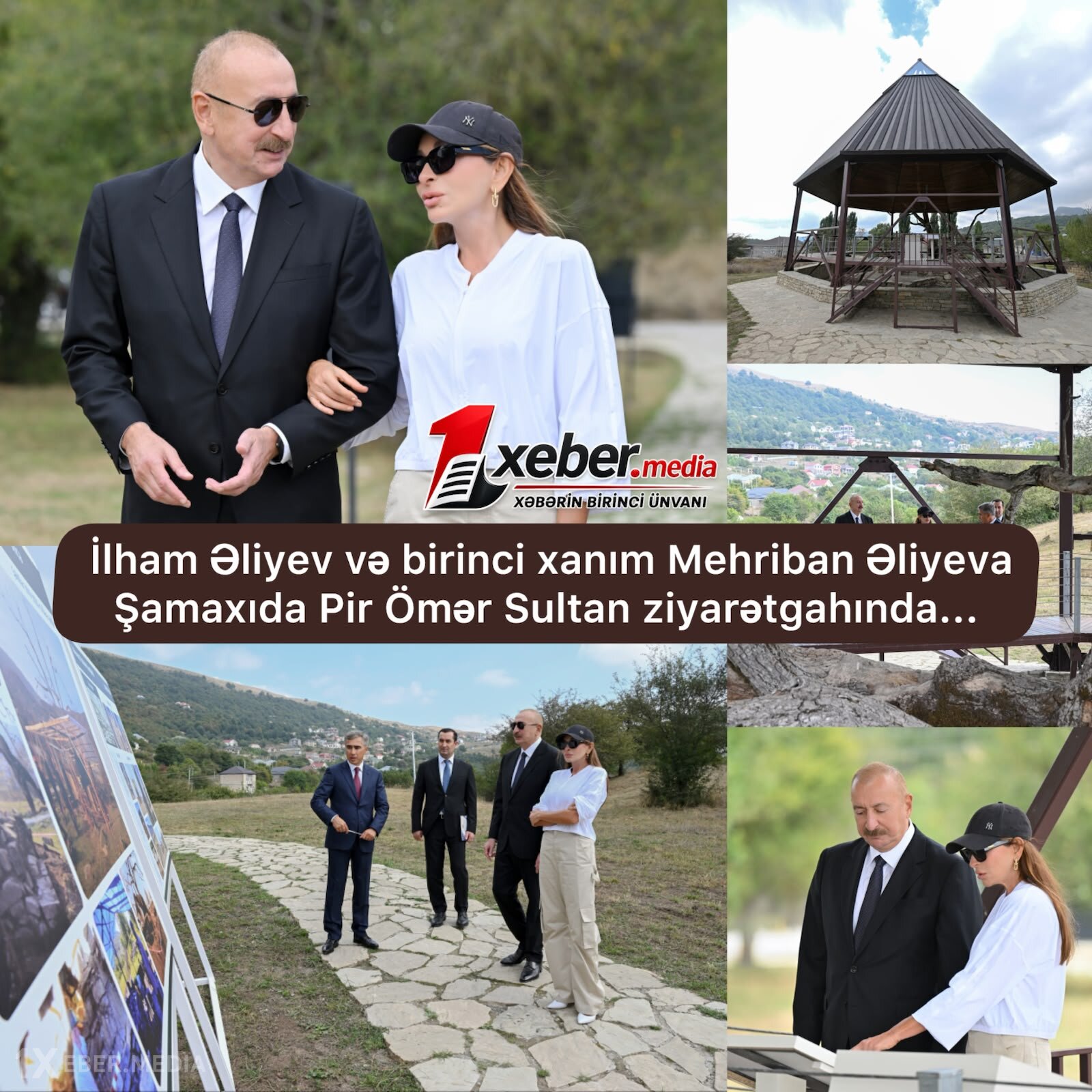 Azərbaycan lideri xanımı ilə ziyarətgahda - Fotolar