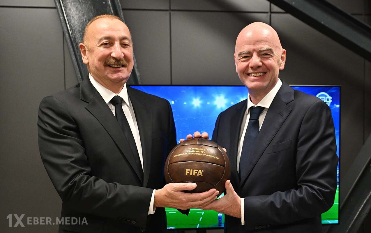 İnfantino İlham Əliyevə təşəkkür etdi - Fotolar