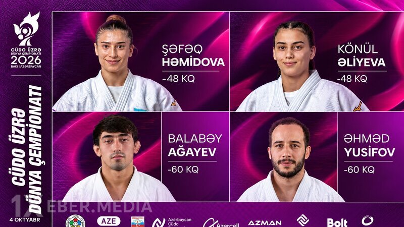 Bakıda keçirilən dünya çempionatında Azərbaycan cüdoçuları mübarizəyə başlayır