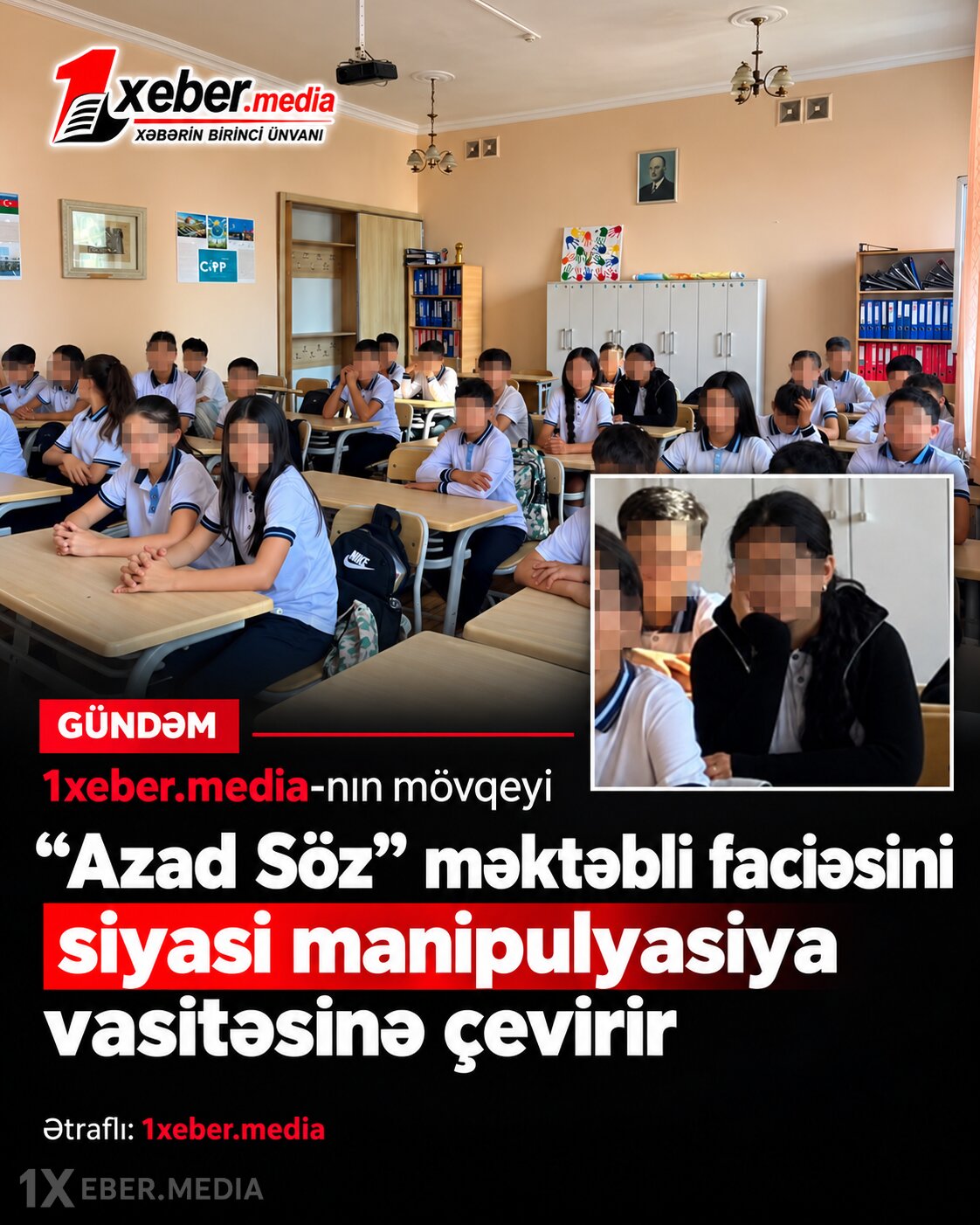 “Azad Söz” məktəbli faciəsini siyasi manipulyasiya vasitəsinə çevririr...