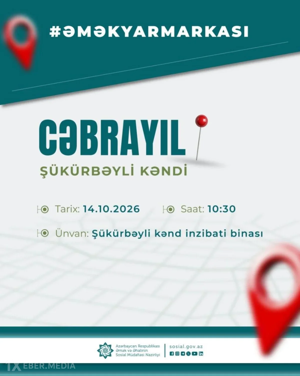 Cəbrayılın Şükürbəyli kəndində əmək yarmarkası olacaq