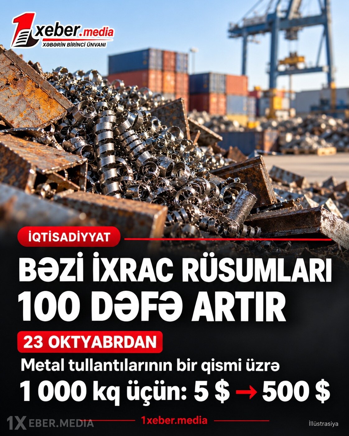 Sabahdan bəzi metal tullantılarının ixrac rüsumu 100 dəfə artırılır